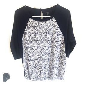 Navy and white top Loft S